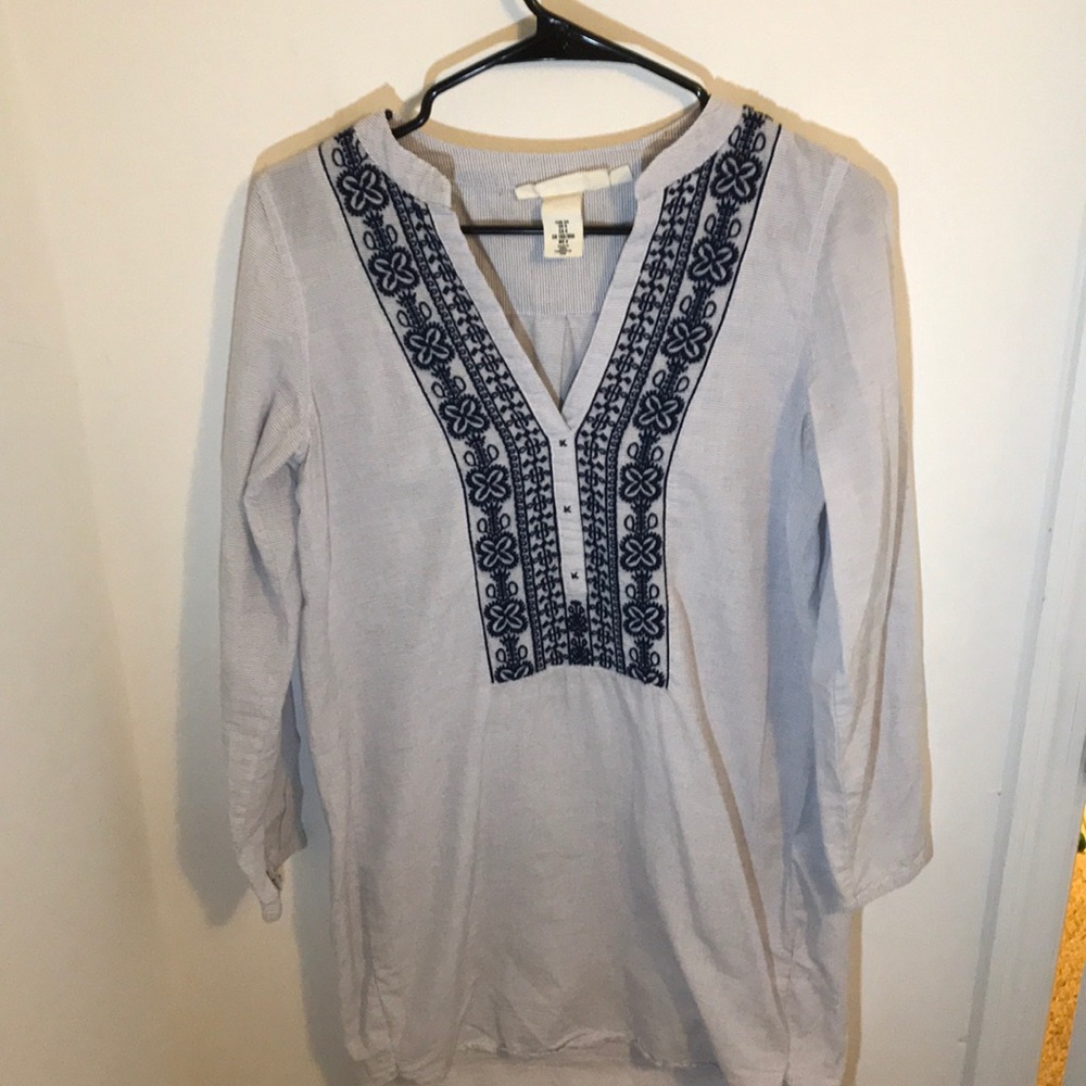 H&M blue and white tunic dress - Size 4